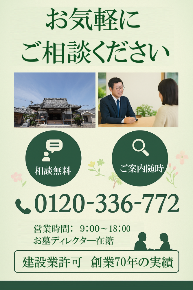 矢田石材店お問い合わせ案内-無料相談受付中