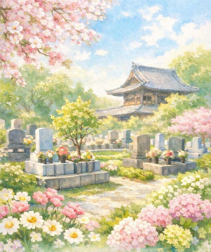 一宮市丹陽町の永代供養墓園イメージ 花と緑に囲まれた明るい墓園風景