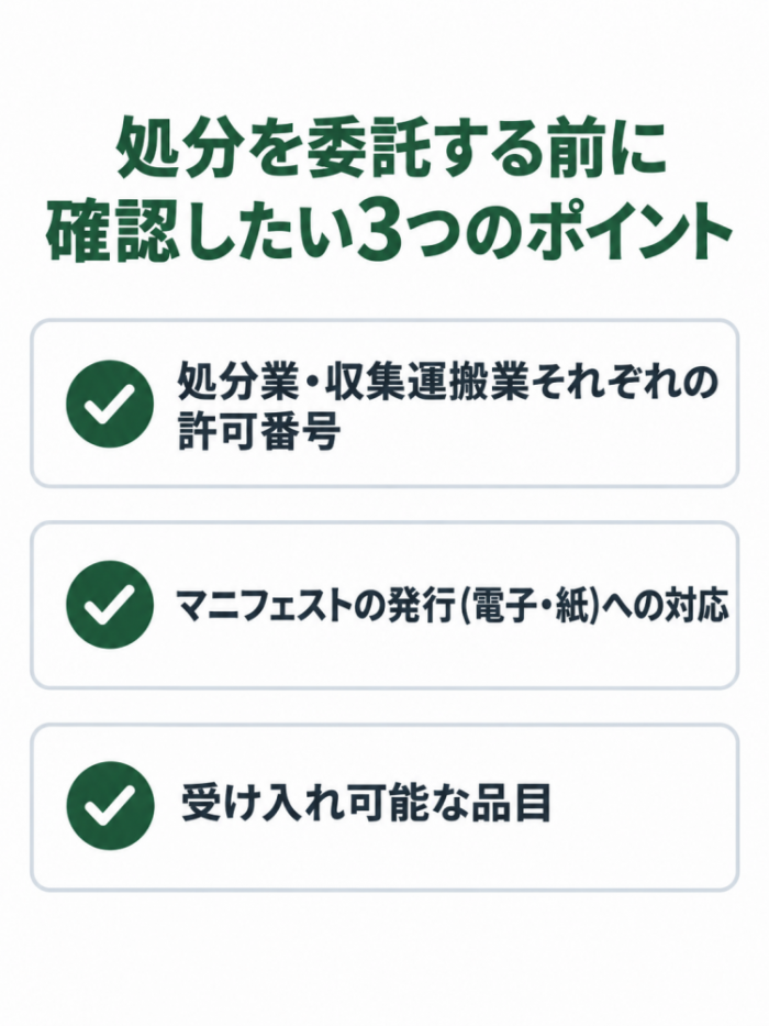 産業廃棄物処分委託先を確認するためのチェックリスト