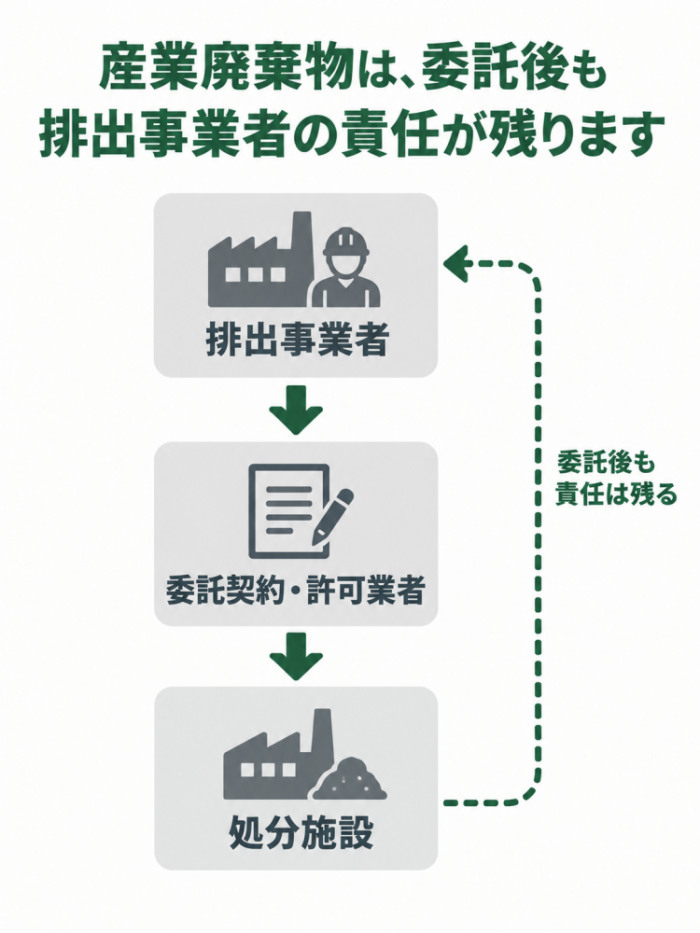 排出事業者責任の流れを示す図解
